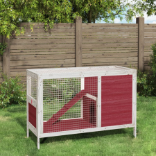 vidaXL kávébarna tömör fenyőfa nyúlketrec 103 x 44 x 69,5 cm ketrec, szállítóbox rágcsálóknak