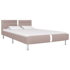 vidaXL kávészínű ágykeret LED-ekkel matrac nélkül 135x190 cm (281043) ágy és ágykellék