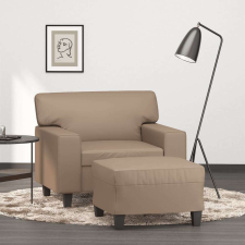 vidaXL kávészínű műbőr kanapéfotel lábtartóval 60 cm bútor