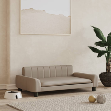 vidaXL kávészínű műbőr kutyaágy 90 x 53 x 30 cm szállítóbox, fekhely kutyáknak