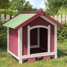 vidaXL kávészínű tömör fenyőfa kutyakennel 65x65x61,5 cm szállítóbox, fekhely kutyáknak