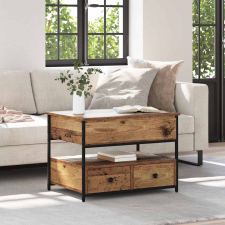 vidaXL Kávézóasztal fiókkal Régi fa 70x50x50 cm Műanyag fa bútor