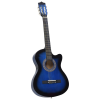 vidaXL kék 6 húros kivágott testű akusztikus western gitár 38