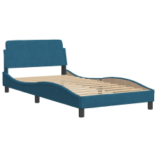 vidaXL kék bársony ágykeret fejtámlával 100x200 cm (373136) ágy és ágykellék