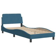 vidaXL kék bársony ágykeret fejtámlával 80 x 200 cm (373076) ágy és ágykellék