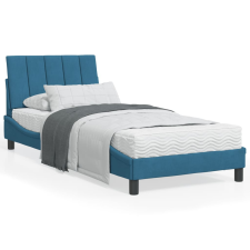 vidaXL kék bársony ágykeret LED-világítással 90 x 200 cm ágy és ágykellék