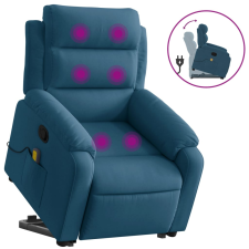vidaXL kék bársony felállást segítő dönthető masszázsfotel (3205113) masszázsfotel