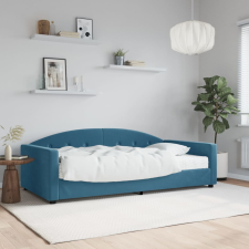 vidaXL kék bársony heverő matraccal 100 x 200 cm ágy és ágykellék