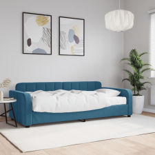 vidaXL kék bársony heverő matraccal 90 x 200 cm ágy és ágykellék