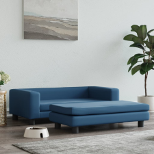 vidaXL kék bársony kutyaágy hosszabbítóval 100 x 50 x 30 cm szállítóbox, fekhely kutyáknak