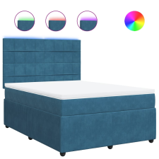 vidaXL kék bársony rugós ágy matraccal 140 x 190 cm (3294638) ágy és ágykellék