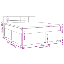 vidaXL kék bársony rugós ágy matraccal 180 x 200 cm ágy és ágykellék