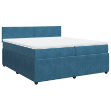 vidaXL kék bársony rugós ágy matraccal 200x200 cm (3287828) ágy és ágykellék