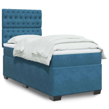 vidaXL kék bársony rugós ágy matraccal 80 x 200 cm ágy és ágykellék