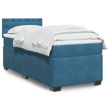 vidaXL kék bársony rugós ágy matraccal 90 x 200 cm ágy és ágykellék