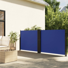 vidaXL kék behúzható oldalsó napellenző 140 x 600 cm kerti bútor