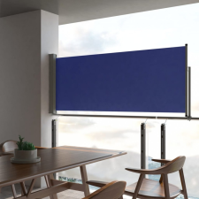 vidaXL Kék behúzható oldalsó teraszi napellenző 100 x 300 cm kerti bútor