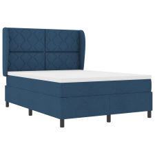 vidaXL Kék Boxspring Ágy Matracokkal, 140x200 cm Szövet (3340633) ágy és ágykellék