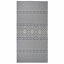 vidaXL kék csíkos lapos szövésű kültéri szőnyeg 100 x 200 cm lakástextília
