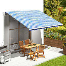 vidaXL kék és fehér csere napellenző ponyva 4,5 x 3,5 m kerti bútor