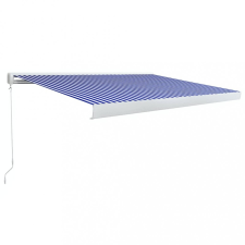 vidaXL Kék és fehér manuális, kazettás napellenző 400 x 300 cm kerti bútor