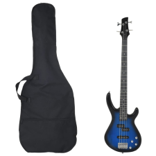 vidaXL kék-fekete elektromos basszusgitár kezdőknek tokkal 4/4 46" gitár és basszusgitár