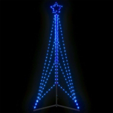 vidaXL kék karácsonyfa fénykúp 483 LED-del 240 cm műfenyő