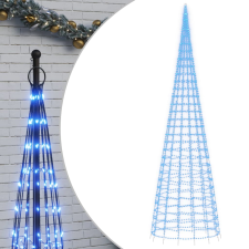 vidaXL kék karácsonyfa lámpa zászlórúdon 3000 LED-del 800 cm (358123) karácsonyfa izzósor