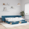 vidaXL kék kihúzható bársony heverő fiókokkal 80 x 200 cm