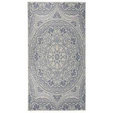 vidaXL Kék mintás lapos szövésű kültéri szőnyeg 80 x 150 cm lakástextília
