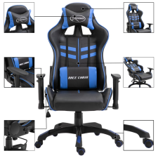 vidaXL kék műbőr gamer szék (20192) forgószék