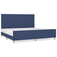 vidaXL kék szövet ágykeret fejtámlával 200x200 cm (3124925) - Ágyak és ágykeretek ágy és ágykellék