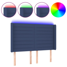 vidaXL kék szövet LED-es fejtámla 147x16x118/128 cm (3124192) ágy és ágykellék