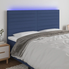 vidaXL kék szövet LED-es fejtámla 200x5x118/128 cm ágy és ágykellék