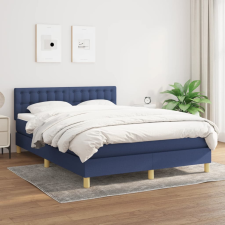 vidaXL kék szövet rugós ágy matraccal 140 x 200 cm ágy és ágykellék