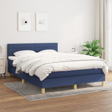 vidaXL kék szövet rugós ágy matraccal 140 x 200 cm ágy és ágykellék