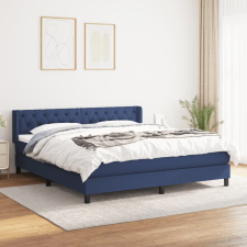 vidaXL kék szövet rugós ágy matraccal 160 x 200 cm ágy és ágykellék