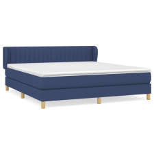 vidaXL kék szövet rugós ágy matraccal 160 x 200 cm (3126979) ágy és ágykellék