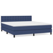 vidaXL kék szövet rugós ágy matraccal 160 x 200 cm (3140391) ágy és ágykellék