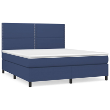 vidaXL kék szövet rugós ágy matraccal 160 x 200 cm (3141711) ágy és ágykellék