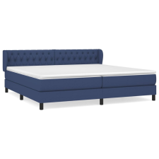 vidaXL kék szövet rugós ágy matraccal 200 x 200 cm (3126515) ágy és ágykellék