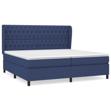 vidaXL kék szövet rugós ágy matraccal 200 x 200 cm (3128235) ágy és ágykellék