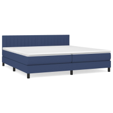 vidaXL kék szövet rugós ágy matraccal 200 x 200 cm (3140247) ágy és ágykellék