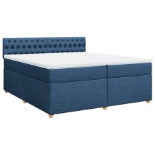 vidaXL kék szövet rugós ágy matraccal 200 x 200 cm (3286800) ágy és ágykellék