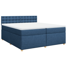 vidaXL kék szövet rugós ágy matraccal 200 x 200 cm (3286807) ágy és ágykellék