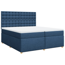 vidaXL kék szövet rugós ágy matraccal 200 x 200 cm (3291407) ágy és ágykellék