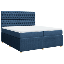 vidaXL kék szövet rugós ágy matraccal 200 x 200 cm (3292176) ágy és ágykellék