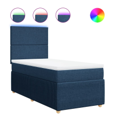 vidaXL kék szövet rugós ágy matraccal 80 x 200 cm (3294182) ágy és ágykellék