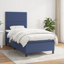 vidaXL kék szövet rugós ágy matraccal 90 x 190 cm ágy és ágykellék