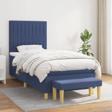 vidaXL kék szövet rugós ágy matraccal 90 x 190 cm ágy és ágykellék